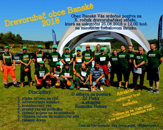 Drevorubač obce Banské 2018